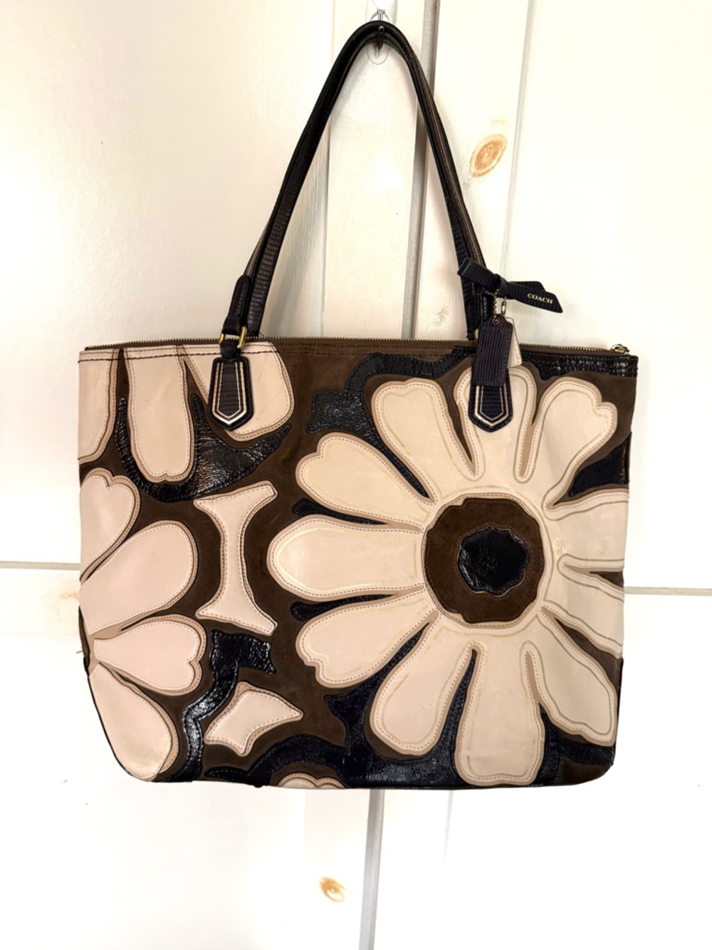 Coach Poppy Elevated Floral Tote with COA